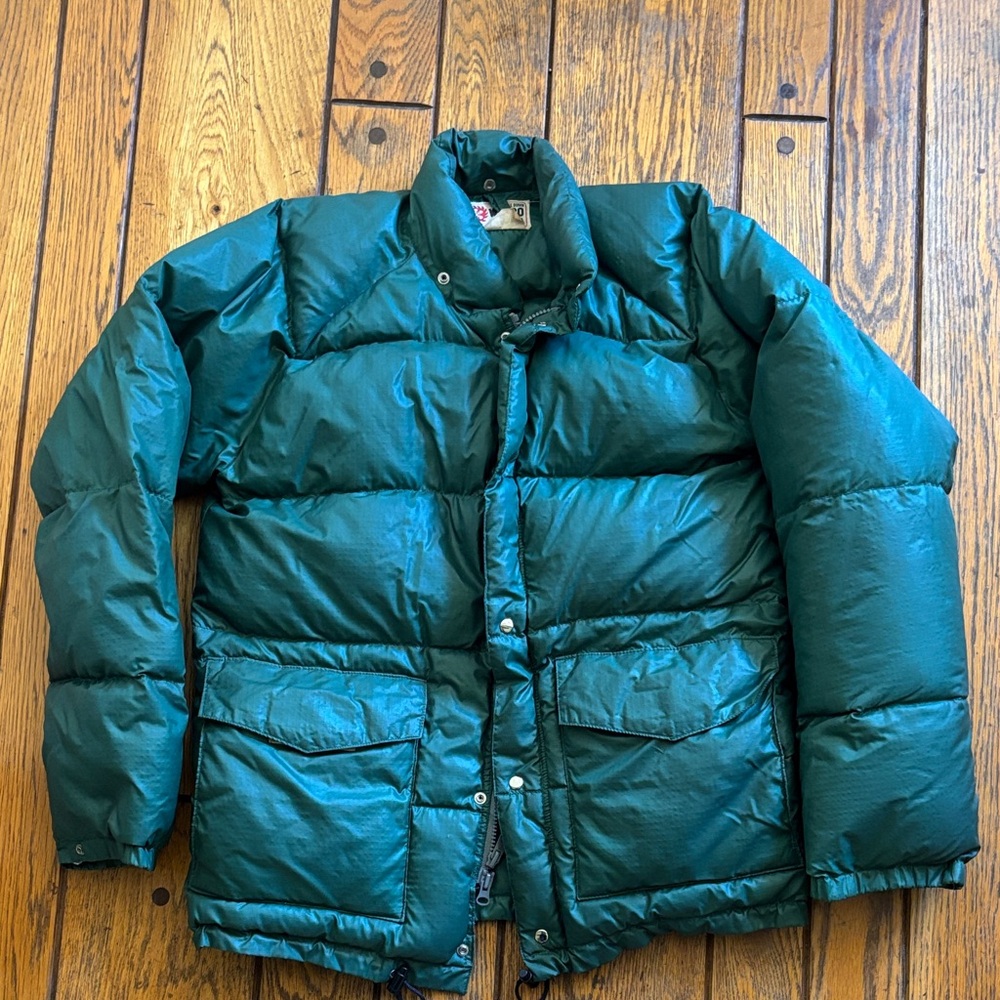 Men's Deep Vintage Green Goose Down Puffer Jacket